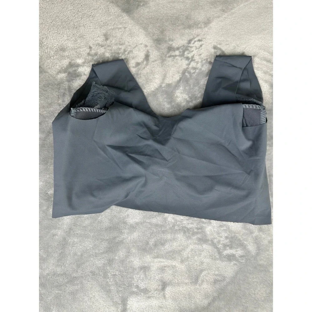 Unbranded Bralette Womens‎ Medium Gray Front-Hook Lace Seamless Comfort Bra